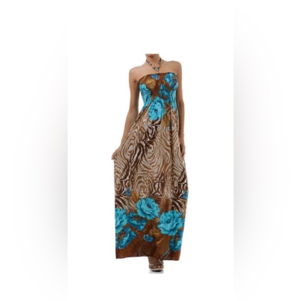 New Sakkas Rose & Zebra Pattern Maxi Halter Women… - image 3